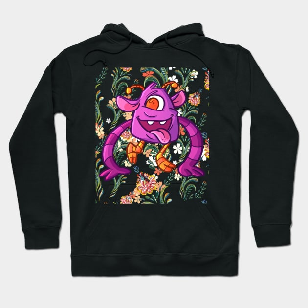 cute bacteria or beast smile  in flower Hoodie by funnyd